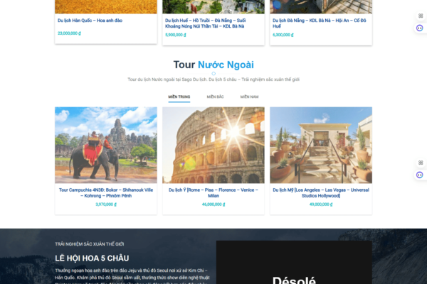 Website đặt tour du lịch