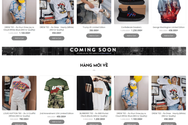 Web bán áo quần