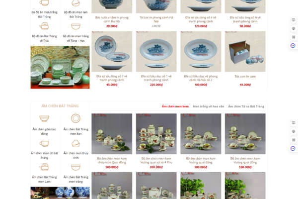 Website giới thiệu và bán gốm đồ sứ