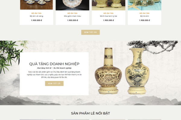 Website giới thiệu và bán đồ gốm