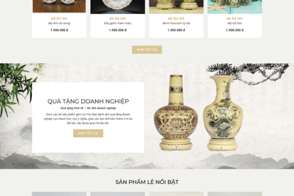 Website giới thiệu và bán đồ gốm