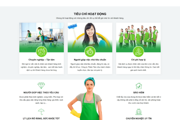 Web giới thiệu về dịch vụ giúp việc