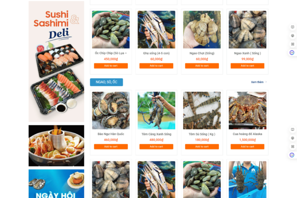 Website bán hải sản tươi sống