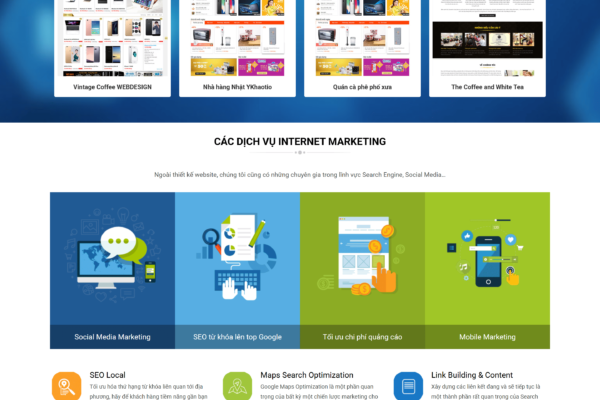 Web giới thiệu các dịch vụ làm web