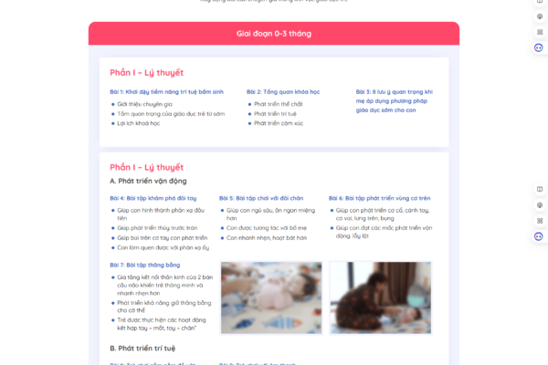 Website giới thiệu khóa học dành cho trẻ em