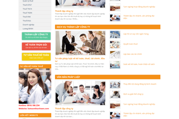 Web dịch vụ kế toán