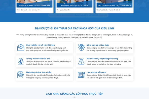 Chương trình đào tạo các khóa học