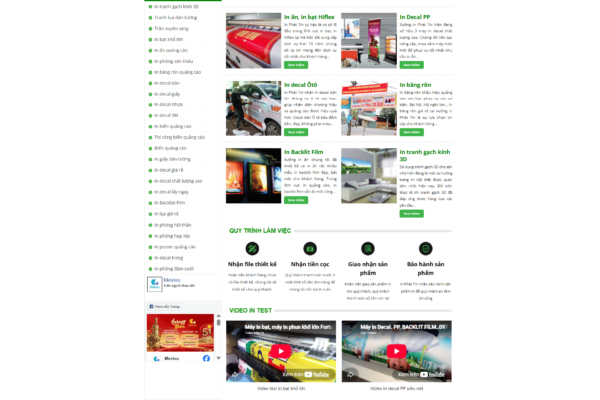 Website dịch vụ in bạt và quảng cáo