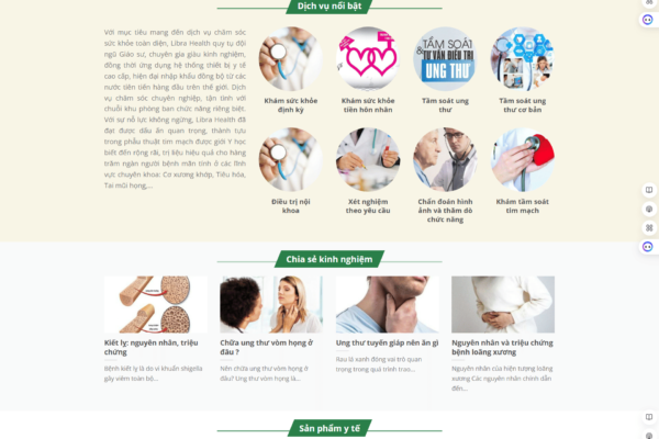 Website giới thiệu dịch vụ khám sức khỏe