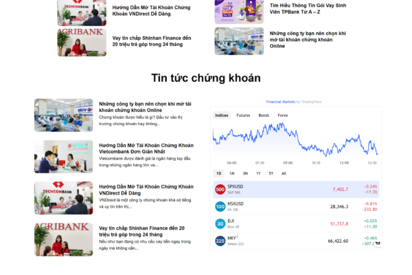Web giới thiệu vay tín dụng