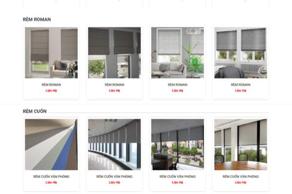 Website bán các sản phẩm rèm cao cấp