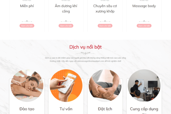 Website giới thiệu dịch vụ massage