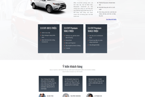 Website đại lý ô tô