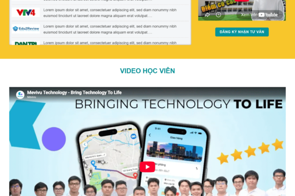 Website trung tâm đào tạo tiếng Nhật