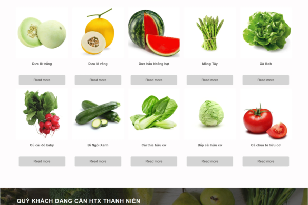 Website bán rau và nông sản