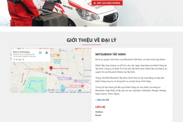 Website đại lý ô tô Mitsubishi